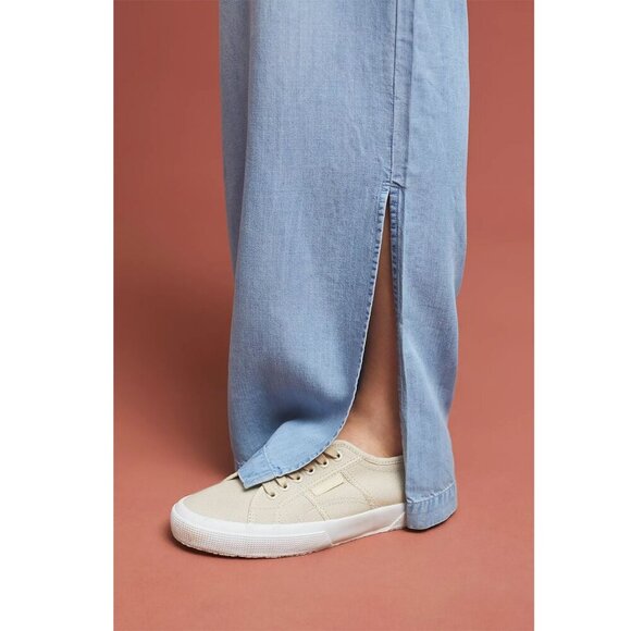 Cloth & Stone Chambray Sleeveless Side Slit Wide Leg Jumpsuit Blue Women XS - Picture 4 of 15